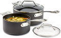 All-Clad Essentials Hard Anodized Nonstick Sauce Pan Set 4 Piece 2.5 4 Quart Oven Broiler Safe 500F Pots and Pans Cookware Black