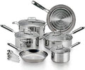 T-fal Performa Stainless Steel Cookware Set 14 Piece Induction Oven Safe 400F Pots and Pans Dishwasher Safe Silver