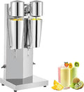 Stainless Steel Double Heads Electric Silent Milk Shake MachineCommercial Milk Shaking Machine with 800ml Cup 18000RMP High Speed for Drink Mixer Shaking Maker Bubble