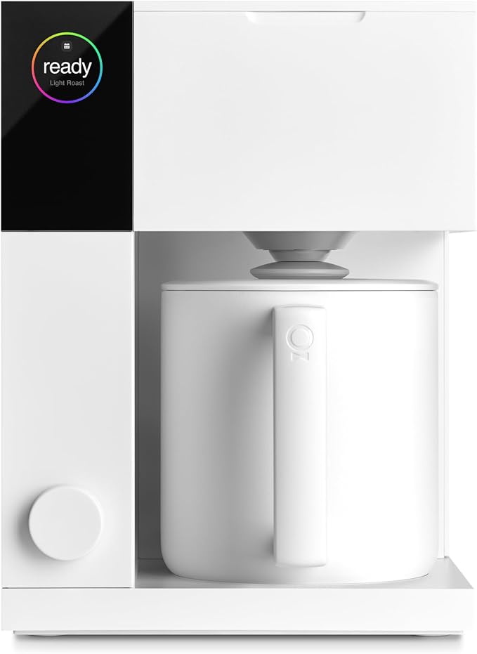 Fellow Aiden Precision Coffee Maker - 10-Cup Thermal Carafe Built-In Brewing Guidance Scheduling Removable Water Tank Matte White