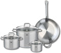 ELO 9500750 Cookware Set 4-Piece 1 Frying Pan 32 cm and 3 Cooking Pans 14 20 and 26 cm Elo Profi Citrine Stainless Steel Induction