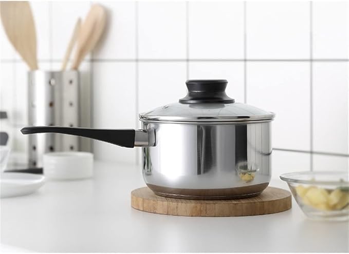 JSEIAJB 3pcs cookware set stainless steel glass lid stock pot kitchen set milk stock pot universal hot non stick pot