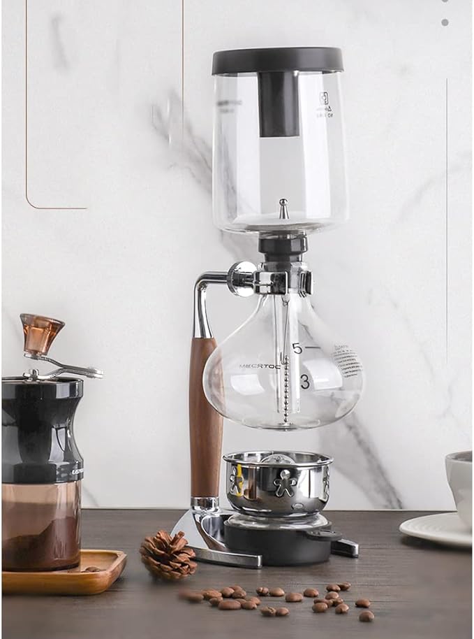 JITEM Cafetera Syphon Coffee Maker Manual Retro Vacuum Glass Siphon Pot Percolators 3-5 Cups Glass Tabletop Siphon Coffee Maker for Coffee or Tea
