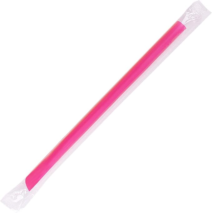 Karat [1600 ct] 9 Boba Straws (10mm Diameter) Individually Wrapped Assorted Solid Colors (C9060s)