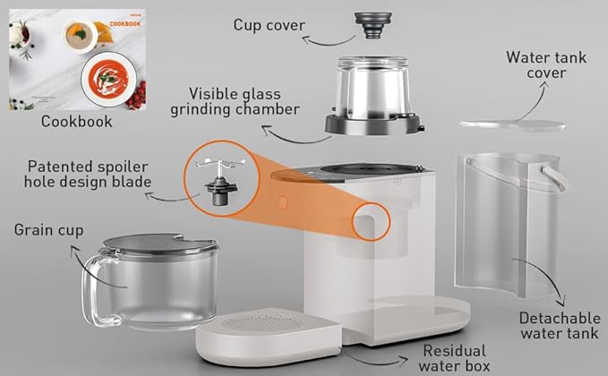 JOYOUNG 1200ml Food Blender White 8 Functions Quick Vegan Milk in 3 Minutes