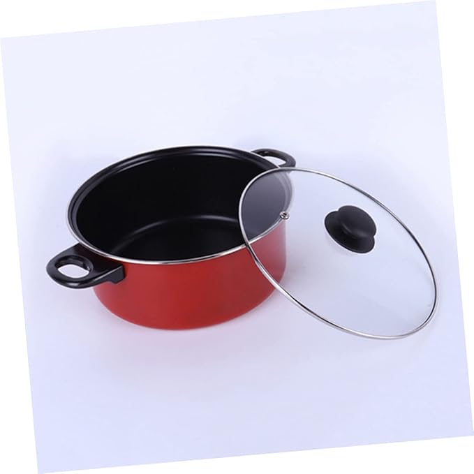 3pcs Non-stick Cooking Set Frying Pan Soup Pot Milk Pan for Cooking and Daily Use Versatile Kitchen Utensils Red for Induction and Gas Stoves
