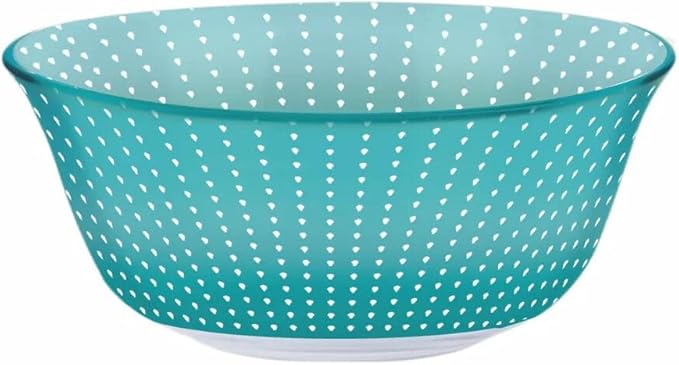 Carina Pop Art Turquoise Glass Dinnerware Set of 44 for 6 pers. Dessert Plate Dinner Plate Deep Plate Salad Bowls Decanter with Glass Mug and Saucer