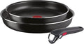 Lagostina Ingenio Essential Plus Non-Stick Aluminium Cookware and Pan Set for Gas and Oven 3 Pieces Frying Pans Ø 24 and 28 cm and Removable Handle