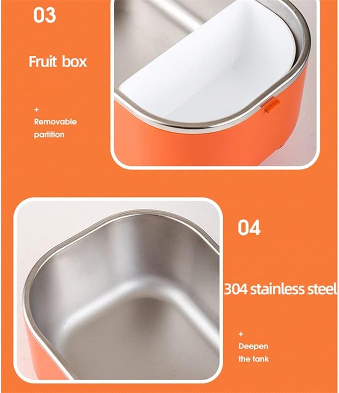 HBJWOV 1L Electric Rice Box Portable Rice Cooker Lunch Heating Box Constant Temperature Heating Bento Box Food Warmer