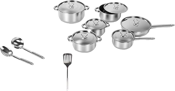 Pssopp Kitchen Cooking Set Cookware Sets Heating Multifunctional Stainless Steel Cookware Set for Home Kitchen Cooking Safe Handling Fast