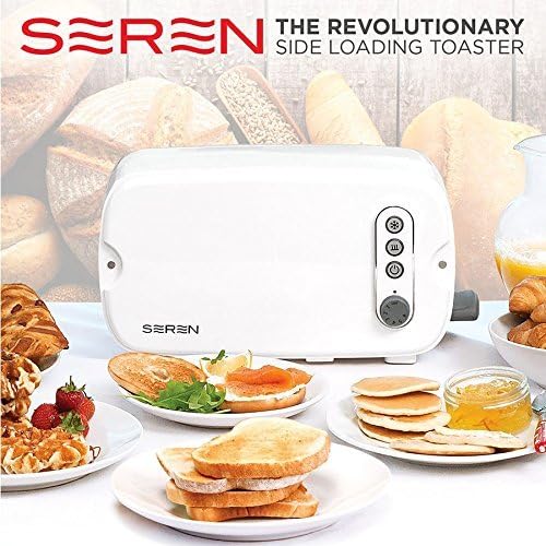BergHOFF Seren Side Loading Toaster with Cool Touch Exterior and Removable Crumb Tray White Without Serving Tray