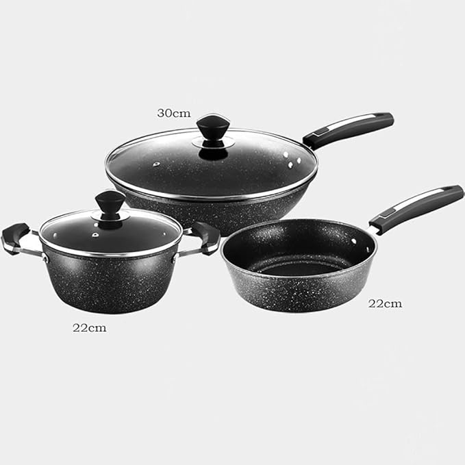 Nonstick Cookware Set with Lids and Wok Metal Utensil Safe Induction Ready