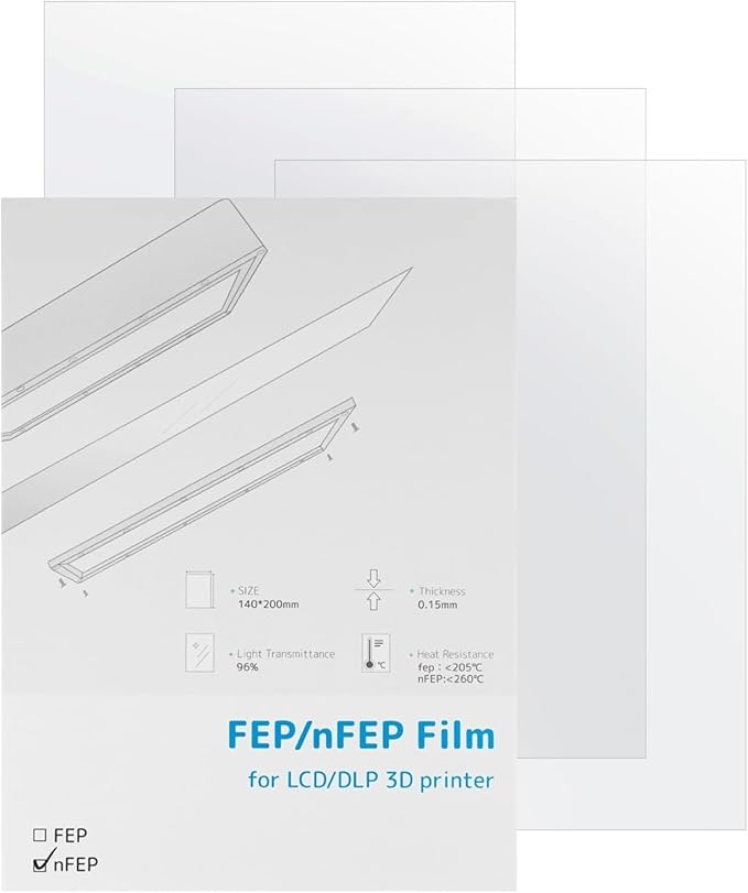 3Pcs NFEP Film for Anycubic for Elegoo for Creality for Phrozen LCD 3D Printer Accessories UV Resin 3D Printer Release Film(260x185mm)