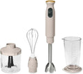 Cordless Hand Blender with 2-Cup Chopper Whisk &amp Large Measuring Cup Perfect for Cooking Smoothies Sauces Purees and Meal Prep (Porcini Taupe)