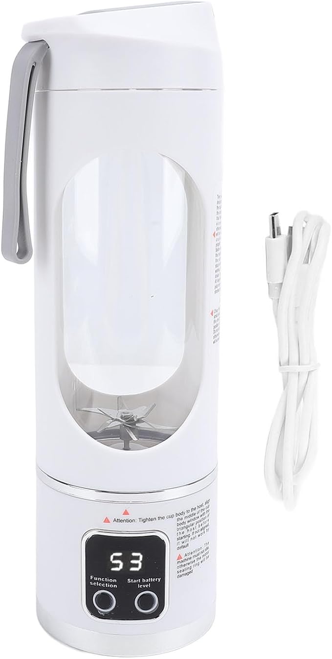 Small Travel Blender 450 Ml Easy to Use a Portable Office Squeezer Cup (White)