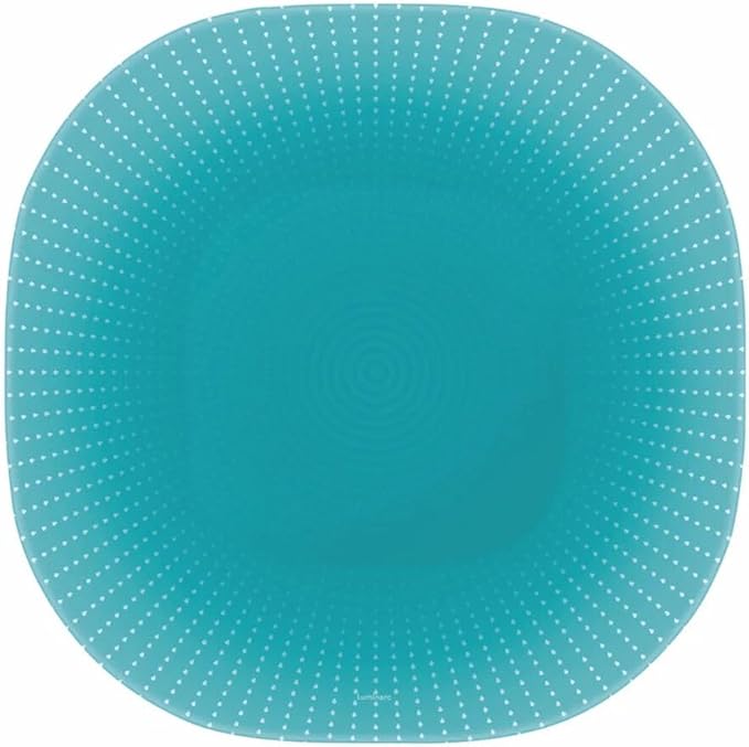 Carina Pop Art Turquoise Glass Dinnerware Set of 44 for 6 pers. Dessert Plate Dinner Plate Deep Plate Salad Bowls Decanter with Glass Mug and Saucer