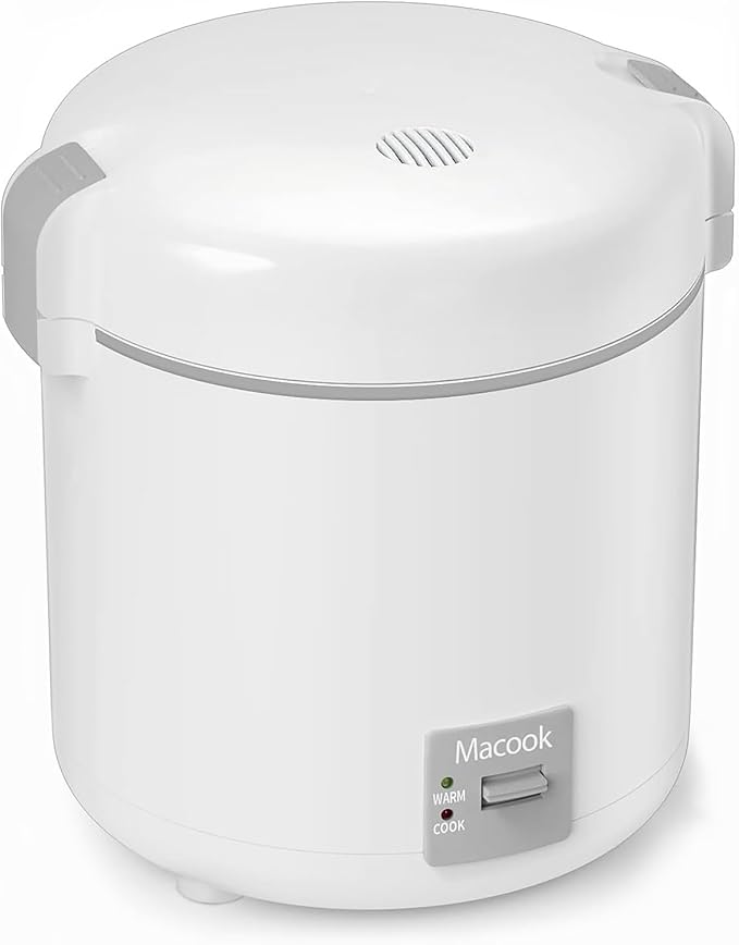 Rice Cooker Small 1-1.5 Cups Uncooked(3 Cups Cooked) Mini Rice Cooker with Removable Nonstick Pot One Touch&ampKeep Warm Function Travel Rice Cooker for Soup Grain Oatmeal Veggie White