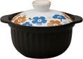 Thermatec 7223-0690 Rice Earthenware Pot 2 Cups Direct Fire Microwave Compatible Approx. 7.9 inches (20 cm) Floral Pattern Anemona
