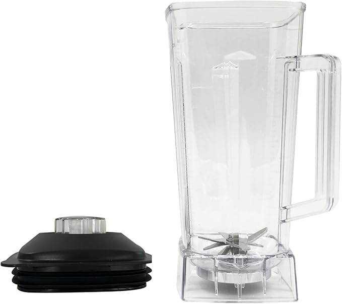 2L Square Container Jar Jug Pitcher Cup Bottom With Serrated Smoothies Blades Lid BPA FREE For Blender Spare Parts Large-Capacity