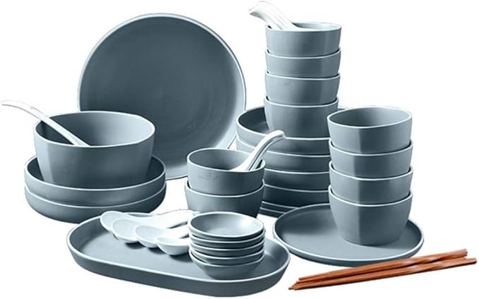 Modern Matte Glaze Porcelain Dinnerware Sets Ceramic Dinner Plates Dessert Plates Cereals Bowls for Daily Life Family Party and Restaurant Service for 8Service for 10(48pcs)