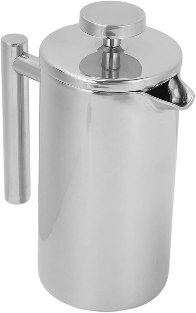 Stainless Steel Double Layer French Press Coffee Maker Home Outdoor Camping Travel (1000ml)