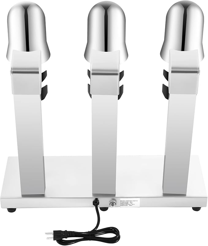 Milk Shake Machine3 Head Commercial Electric Tea Drink Mix Milkshake Mixer Blenders with 6 Cups18000RPM Stainless Steel Milk Shake Machine for Beverage StoresCafesIce Cream Parlors