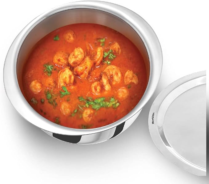 HAWKINS 3 Litre Metro Patila Triply Stainless Steel Tope with Stainless Steel Lid Induction Bhagona Tapeli Silver (SSP30S)