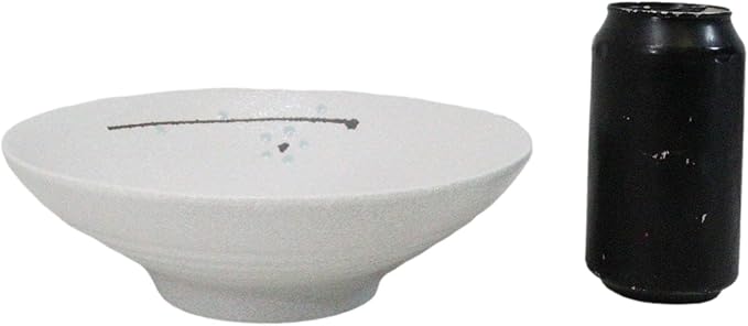 Ebros Gift Modern Yukino Hana Snow Flowers Ceramic Dinnerware Serveware Kitchenware Set Oriental Asian Restaurant Supply (Pack Of 4 Large Ramen Soup Dinner Bowl 36oz)
