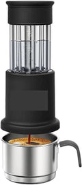 Portable Coffee Machine Hand Press Portable Coffee Maker Milk Frother Capsule Grinded Coffee Powder Outdoor Camping Cafe Tools Hikingfor Outdoor Travel Picnic(Black)