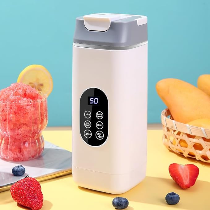 Hualisen Portable Blender for Smoothies Juice420ML Insulated Juicer with Storage Pouch 12 Blades Juice Cup USB-C RechargeableCordless Personal Blender for Shakes and Smoothies (ZJ/White)