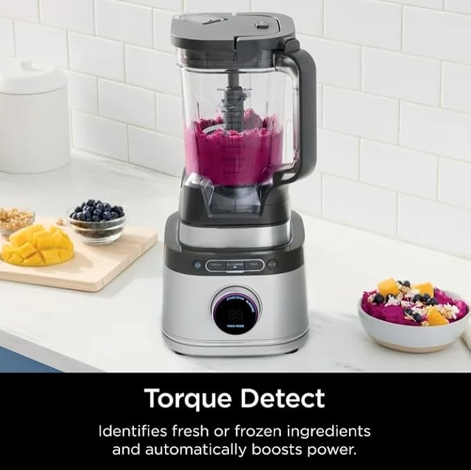 Niin-jaa Detectt Kitchen System 72 Oz Blender 3 Speeds Blend Crush Chop Smoothies BlendSense Technology 1700 W Crushing Blades Color Silver (model TB 400)