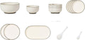 Porcelain Dinnerware Set Plates Bowls Cups Dishes Tableware Combination Everyday Use Dinner Plates Soup Bowls Salad Plates Elegant Style Microwave Dishwasher Oven Safe