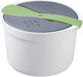 qiuqiu Rice Cooker Microwave Rice CookerMulti-Function Cooker Steamer with Filter Cover Home Kitchen Steamer Cooker Cooking Rice CookerDouble-Layer Hot Soup Cooking Lunch Box-Green