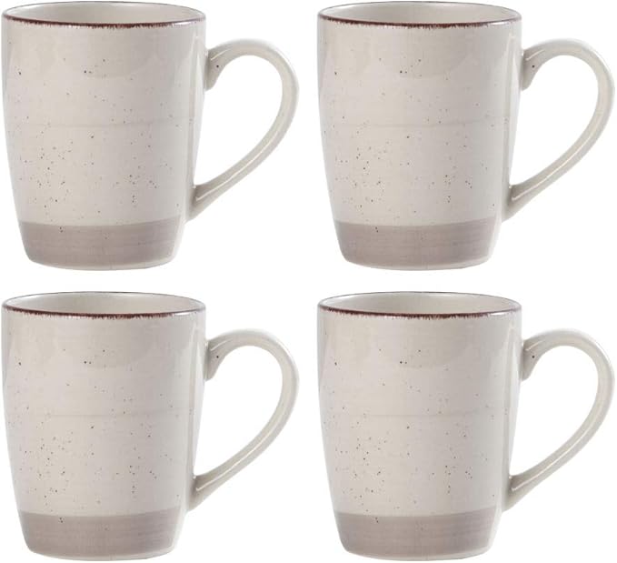 Pfaltzgraff Sadie 16-Piece Cream Dinnerware Set Service for 4 Durable Stoneware Plates and Bowls with Classic Design Microwave and Dishwasher Safe