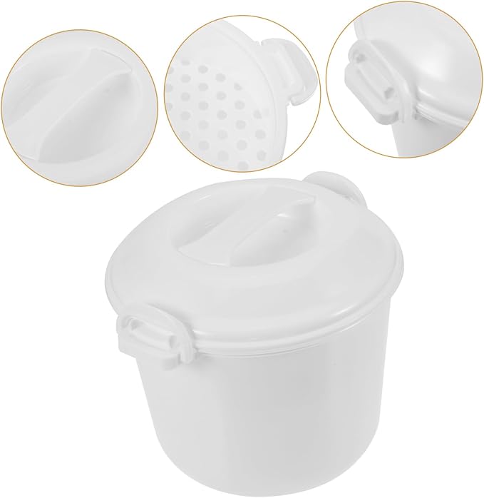 Healifty Microwave Rice Cooker with Lid 3L Capacity Microwave Rice Steamer Convenient Food Box for Family Meals Versatile Steamer for Home Cooking