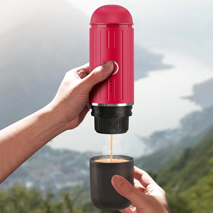 Portable Electric Espresso Machine Travel Coffee Maker for Camping Car Self-Heating Coffee Machine with USB-C Compatible With NS Capsules &amp Ground Coffee Portable Coffee Maker for HikingRVOf