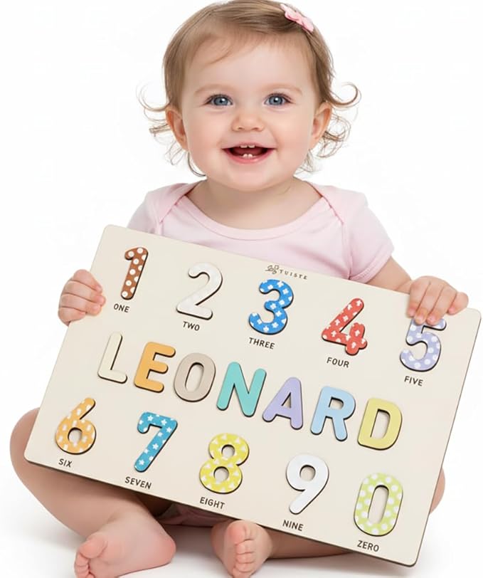 Personalized Wooden Name Puzzle for Kids Personalized Baby Name Puzzle for Toddlers Personalized Baby Gifts First Birthday Gift Wooden Puzzles Custom Toddler Learning - Set 1