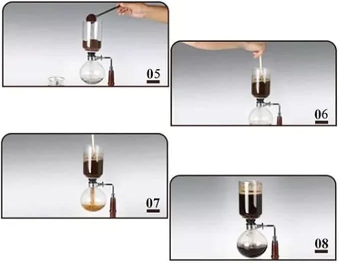 Hand Brewed Coffee Maker Siphon Type Stainless Steel Base Coffee Machine Borosilicate Glass Brewer Ideal for Home &amp Office