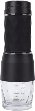 Maual Hand Coffee Maker Portable Travel Coffee Machine Compatible Ground Coffee and Coffee Capsule for Camping Hiking Fishing Picnicking(Black)