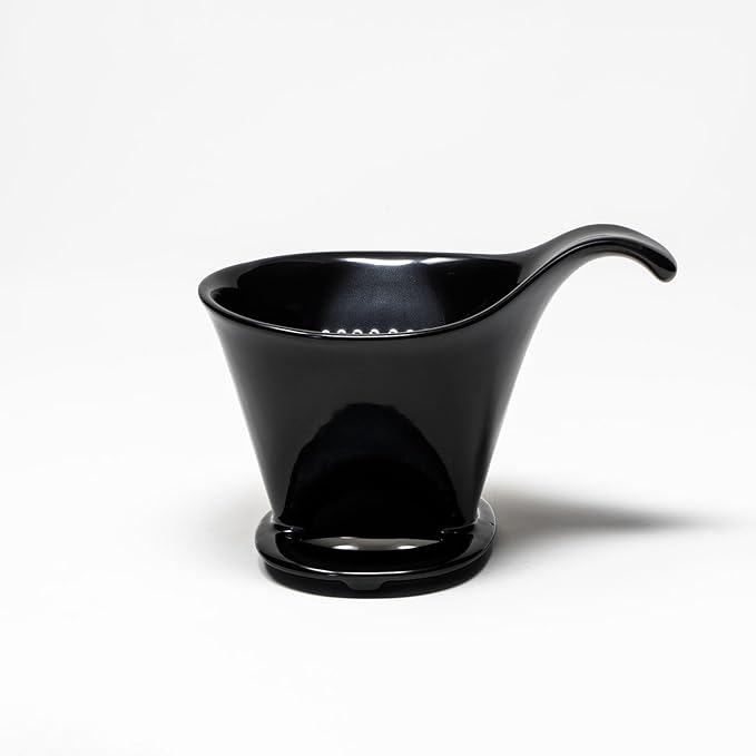 Zero Japan - Bee House Pour Over Coffee Dripper - Lead-Free &amp Cadmium-Free Ceramic Coffee Maker with Elegant Peek Hole Drip Cone Brewer Coffee Gifts Brewing Accessories - Black Standard Size