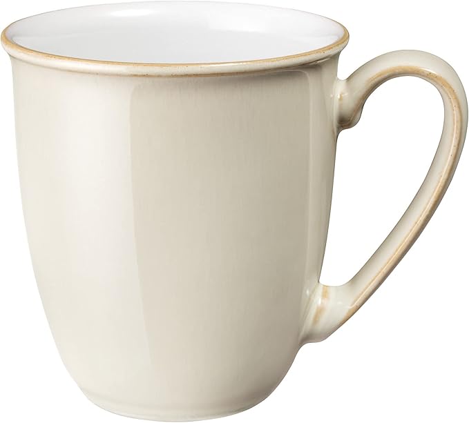Denby - Linen Cream Coffee Mugs - Set of 2-330ml Stoneware Tea Mug Set - Dishwasher Safe Microwave Safe