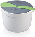 2L Microwave Rice CookerMicrowave Cookware with Lid and Strainer Food Grade PP Microwave Rice Steamer Cooker Microwave Rice Maker Easy To Use (green) Microwavable Rice Cooker Microwave