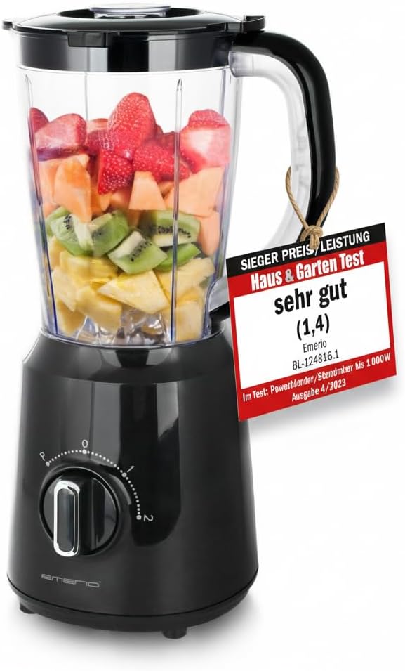 Emerio Standmixer 1.5L Behälter BPA Frei Schwarz Black BL-12816.8