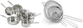 Cuisinart 77-11G Stainless Steel 11-Piece Set Chef's-Classic-Stainless-Cookware-Collection &amp CTG-00-3MS Set of 3 Fine Set of Mesh Strainers 1 Stainless Steel