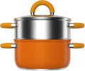 4 Quart Vegetable Steamer Oranger Steamer for Cooking with Lid and Steaming Bucket Gift for Housewarming Kitchen Decor Dishwasher Safe
