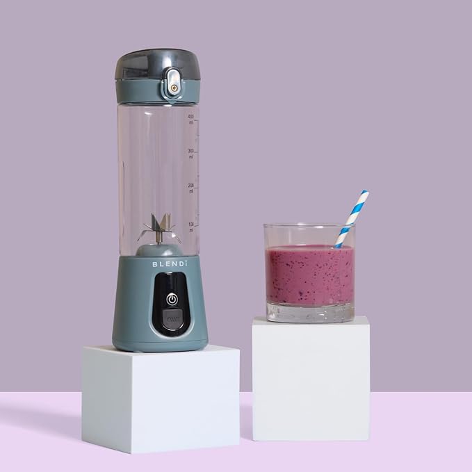 BLENDi Pro+ Portable Blender (New 2025 Model 17.5oz Gray) – Upgraded Ice Crushing 120W Motor USB-C Rechargeable Cordless Personal Blender for Smoothies &amp Shakes – BPA-FreeTravel-Friendly