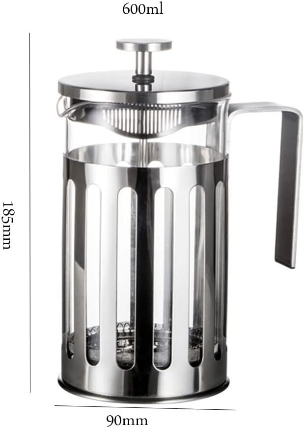 French Press Coffee Maker 304 Stainless Steel Coffee Press 4 Level Filtration System Heat Resistant Thickened Borosilicate Glass Easy Clean BPA Free