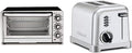 Cuisinart TOB-40N Custom Classic Toaster Oven Broiler 17 Inch Black &amp CPT-160 Metal Classic 2-Slice Toaster Brushed Stainless