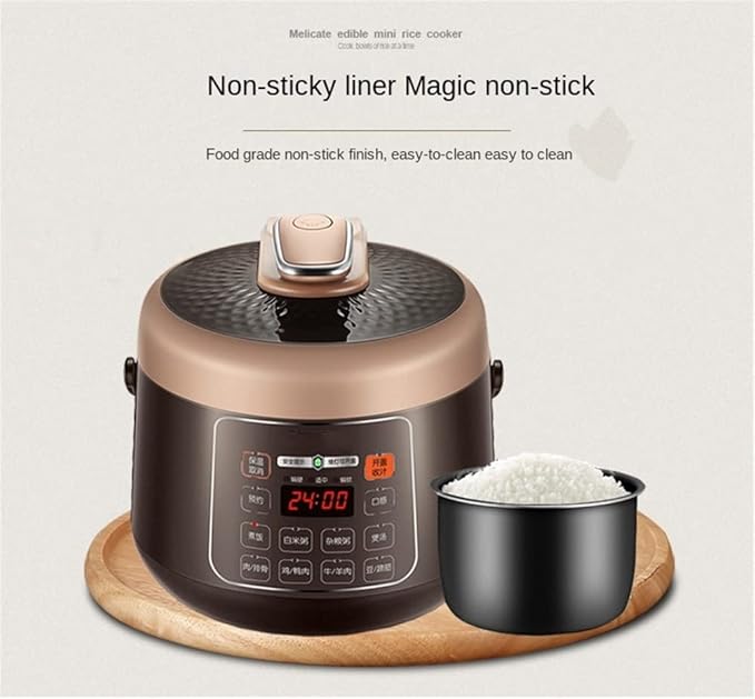 Mini Electric Rice Cooker 2.5L Small Cookers Kitchen Appliance Lunch Box Lunch Heater Porridge Soup for 2-4 People (Blue)