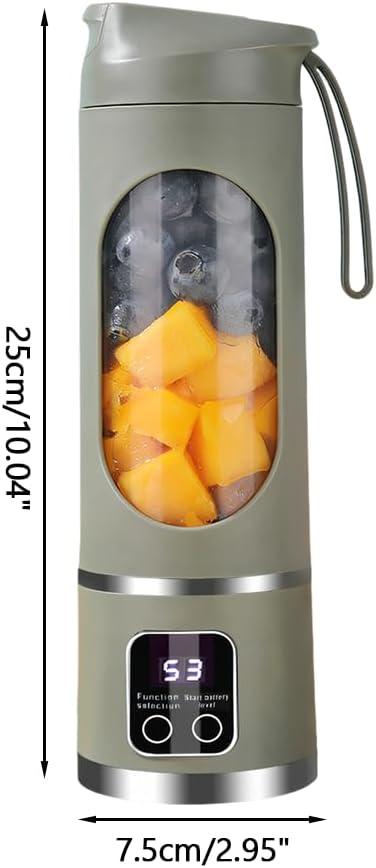 Portable Blender Cup450ml Smoothies Shakes Maker with 12 Sharp Blades &amp 1500mAh Lithium Battery for Kitchen Travel Office Sport Gym Camping